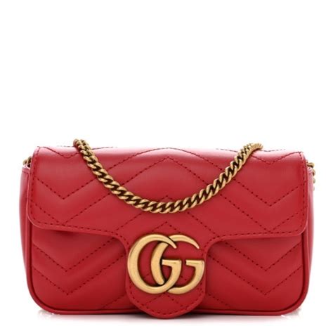 gucci calfskin matelasse super mini gg marmont hibiscus red|Gucci Livermore Outlet.